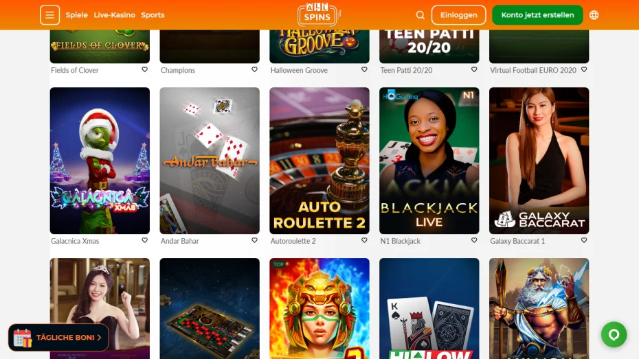 AllSpins Casino Freispiele ohne Einzahlung
